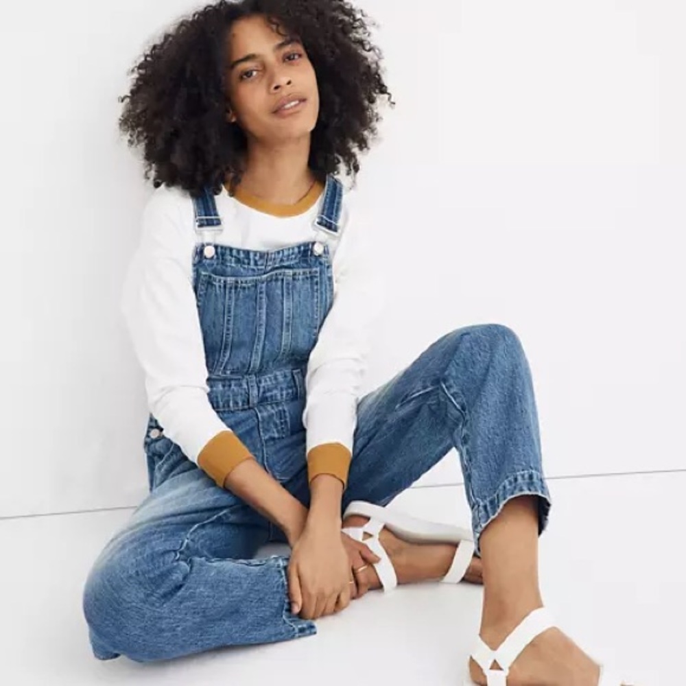 SOLD Madewell Straight Leg Overalls in Hickory Was - Picture 2 of 9